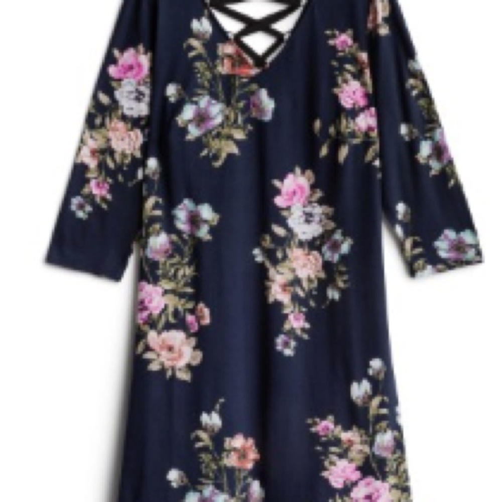 Women’s fortune & ivy floral navy blue dress